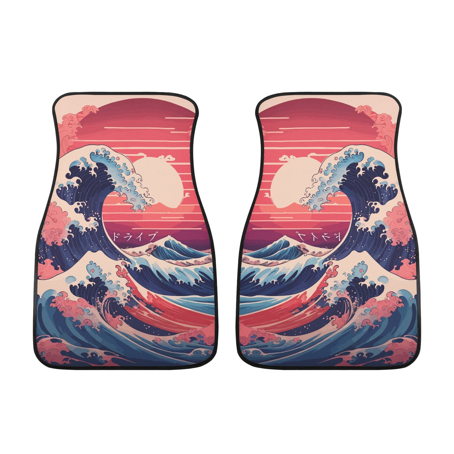 Kanagawa Wave Car Floor Mats - Pastel