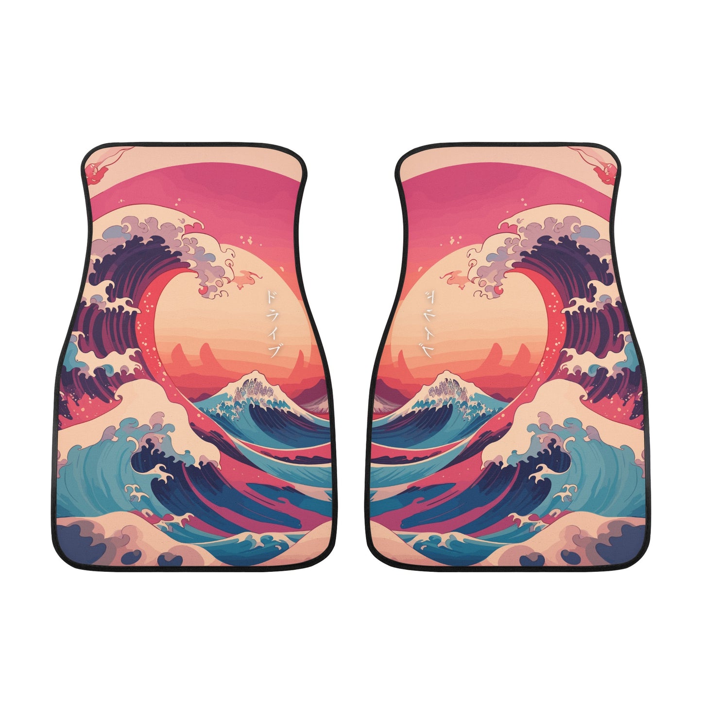 Kanagawa Wave Car Floor Mats - Sunset