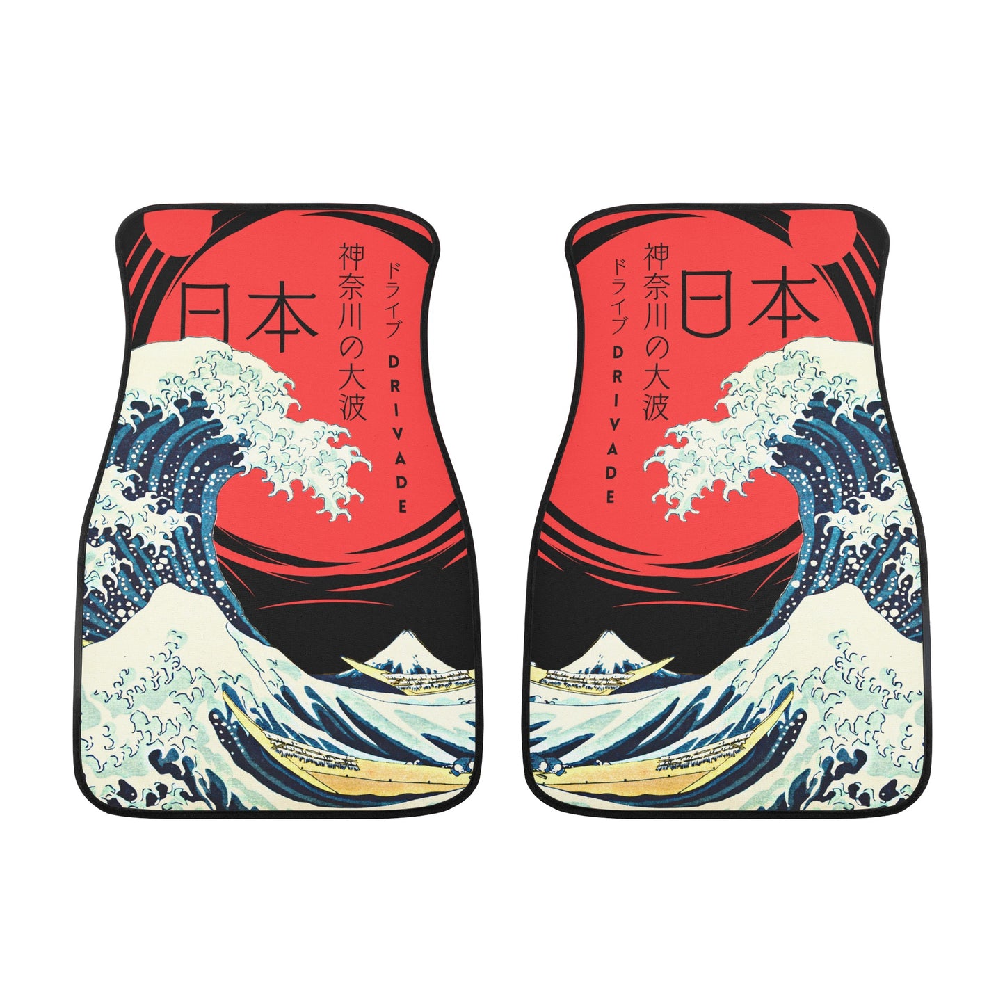Kanagawa wave Car Floor Mats