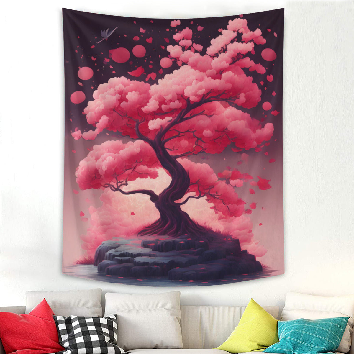 Sakura Tree Japandi Tapestry Wall Hanging