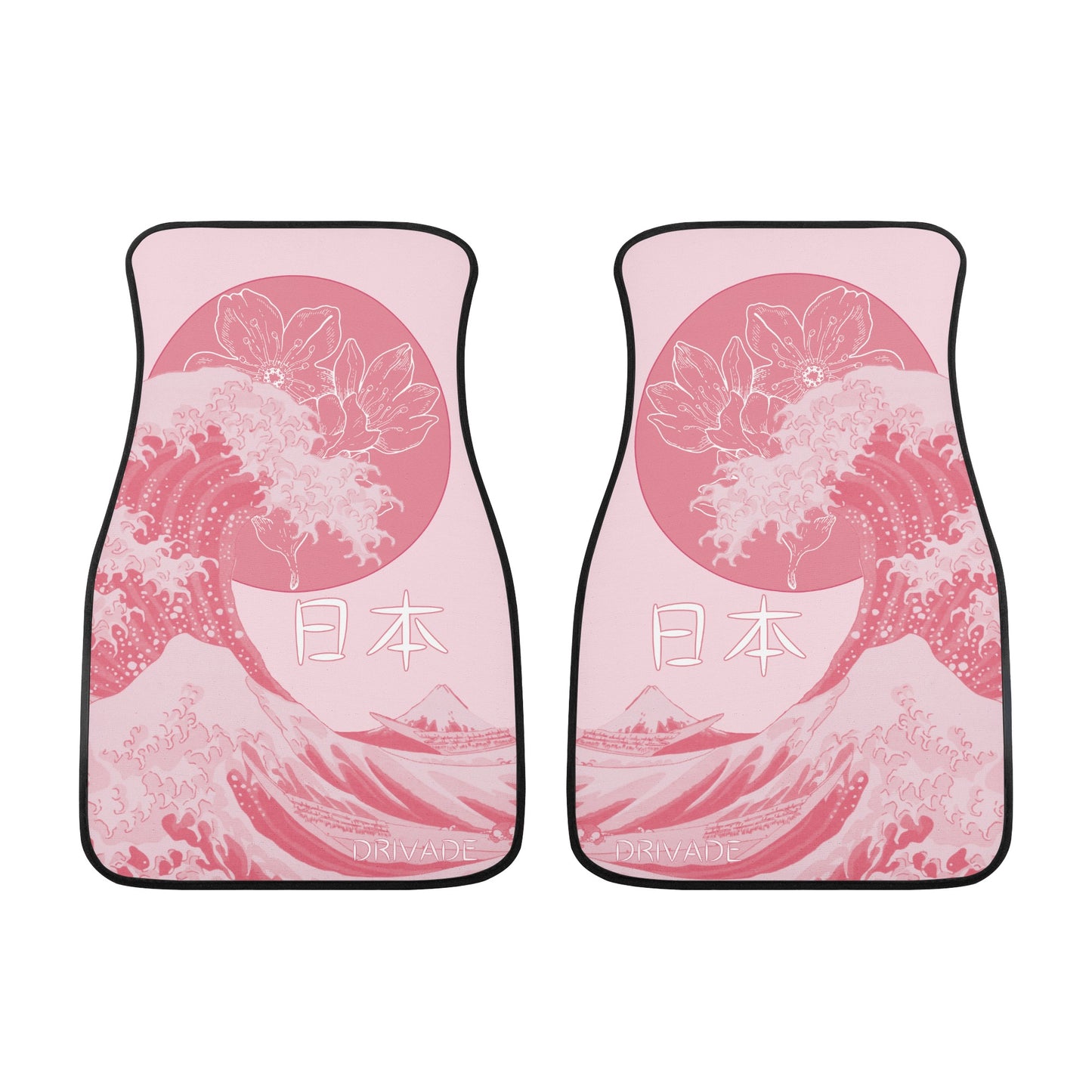 Kanagawa Sakura Car Floor Mats - Pink