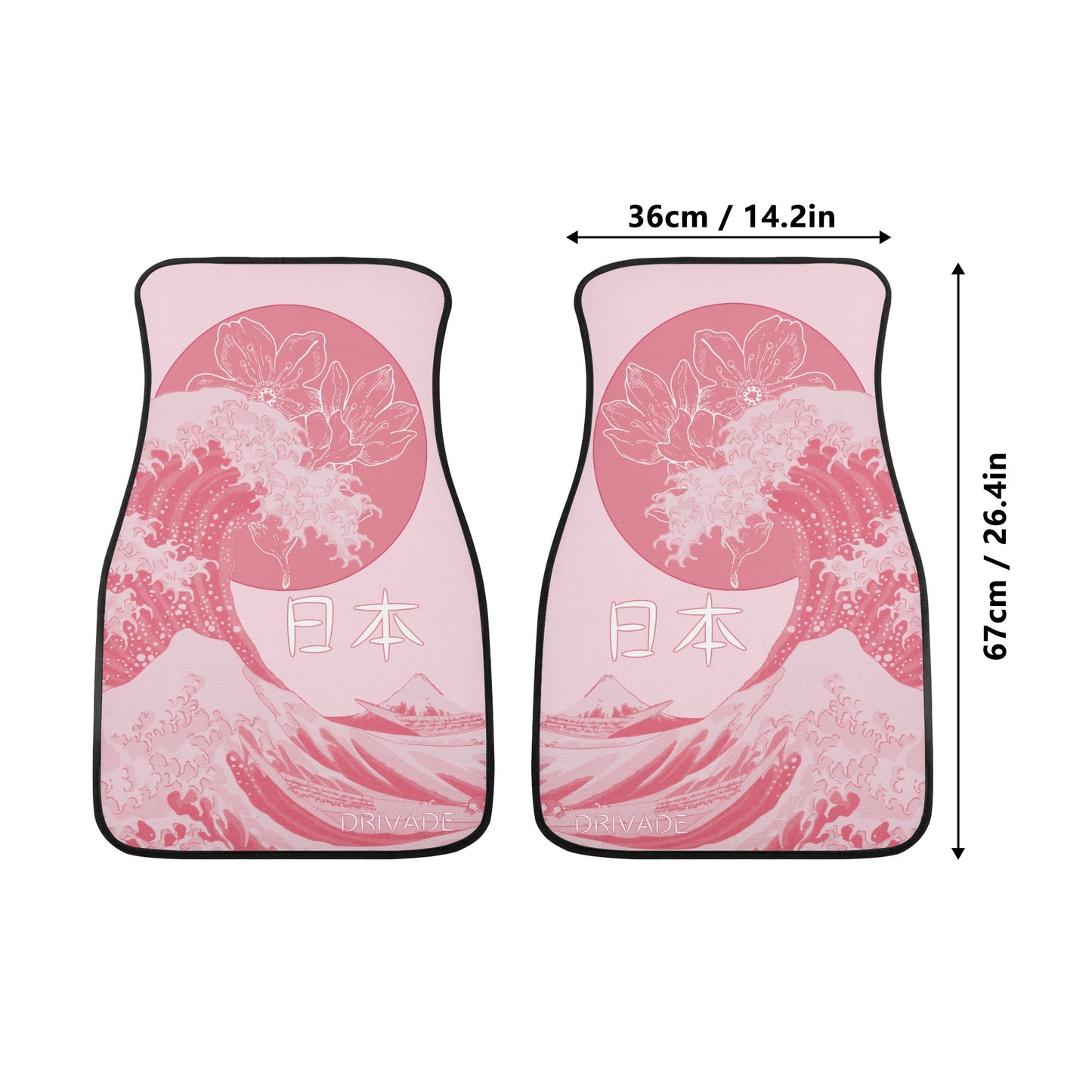 Kanagawa Sakura Car Floor Mats - Pink