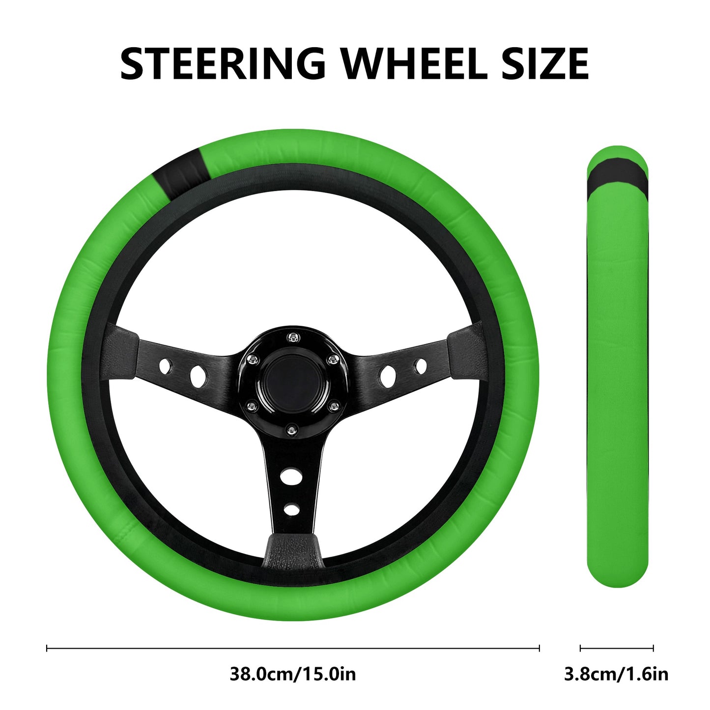 Green Steering Wheel Cover Stripe