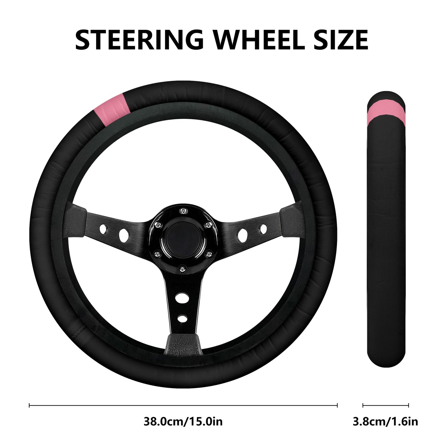 Steering Wheel Cover Stripe - Pink