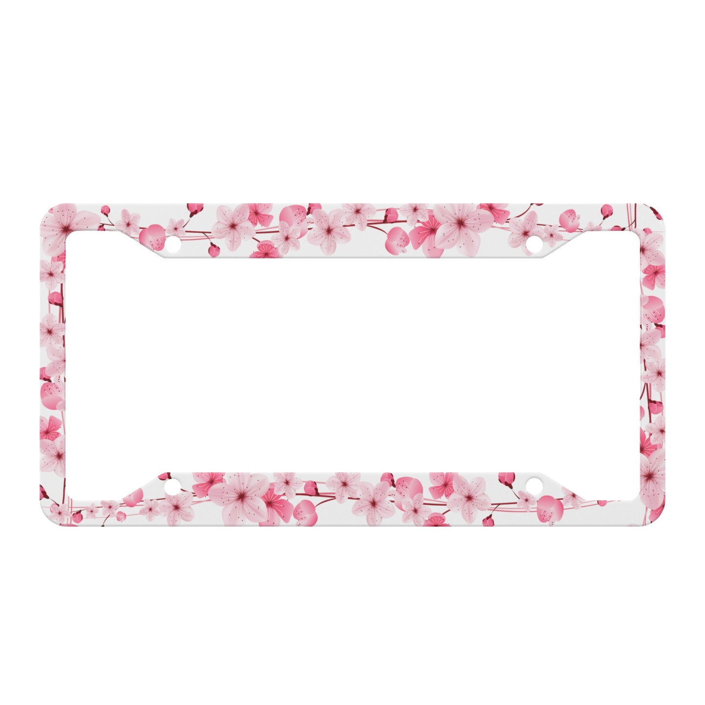 Sakura License Plate Frame - White