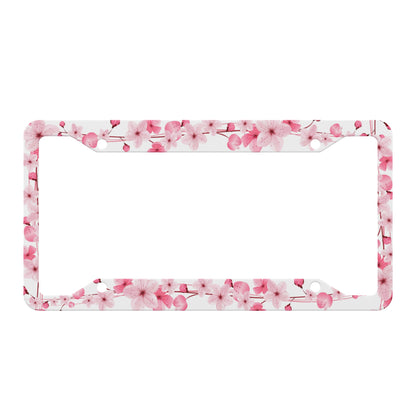 Sakura License Plate Frame - White