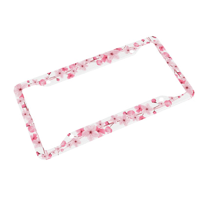 Sakura License Plate Frame - White