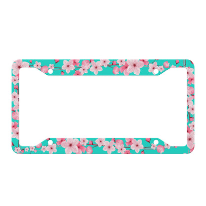 Sakura License Plate Frame - Teal