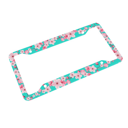 Sakura License Plate Frame - Teal