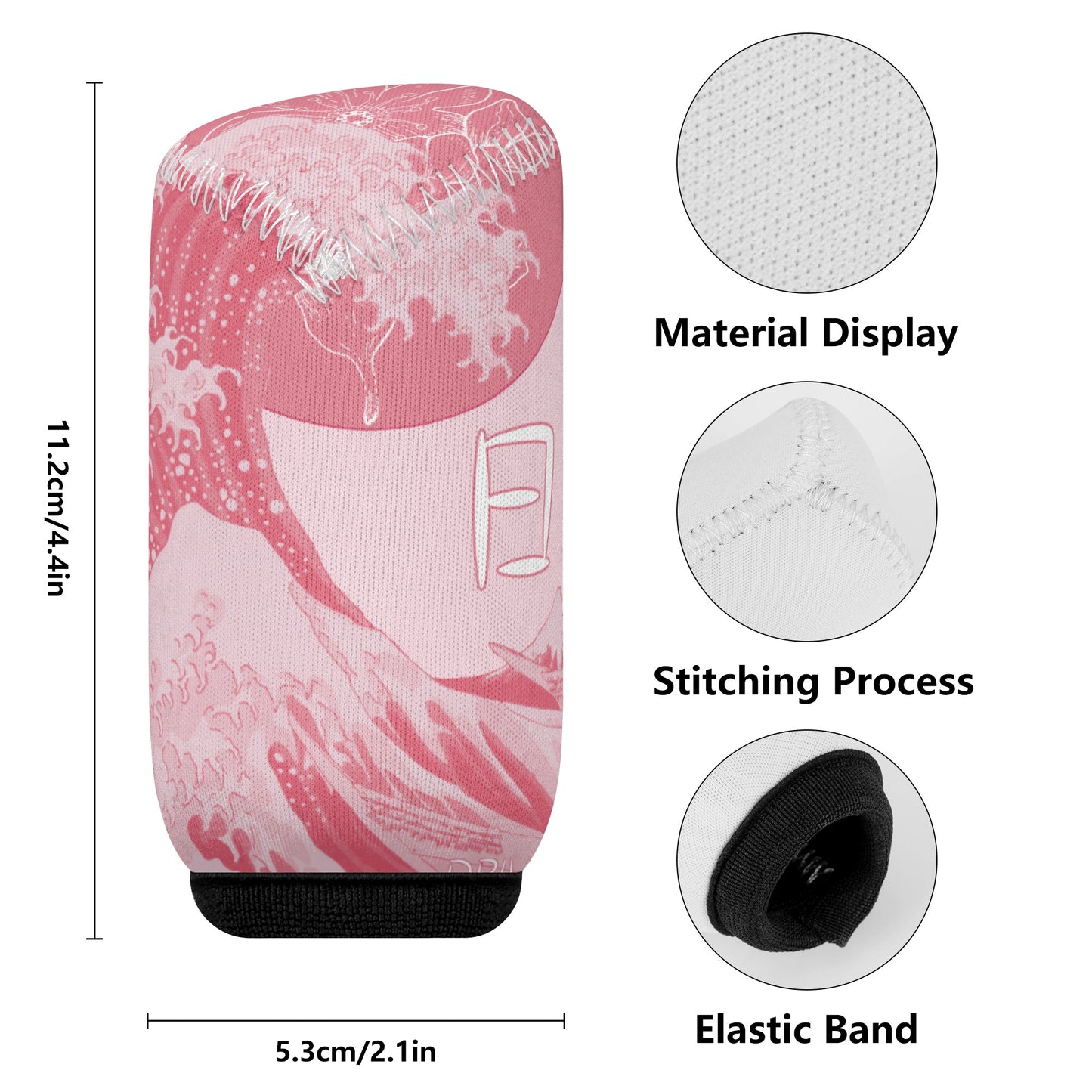 Kanagawa Wave Pink Car Shift Knob Cover