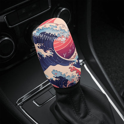 Kanagawa Wave Car Shift Knob Cover - Pastel