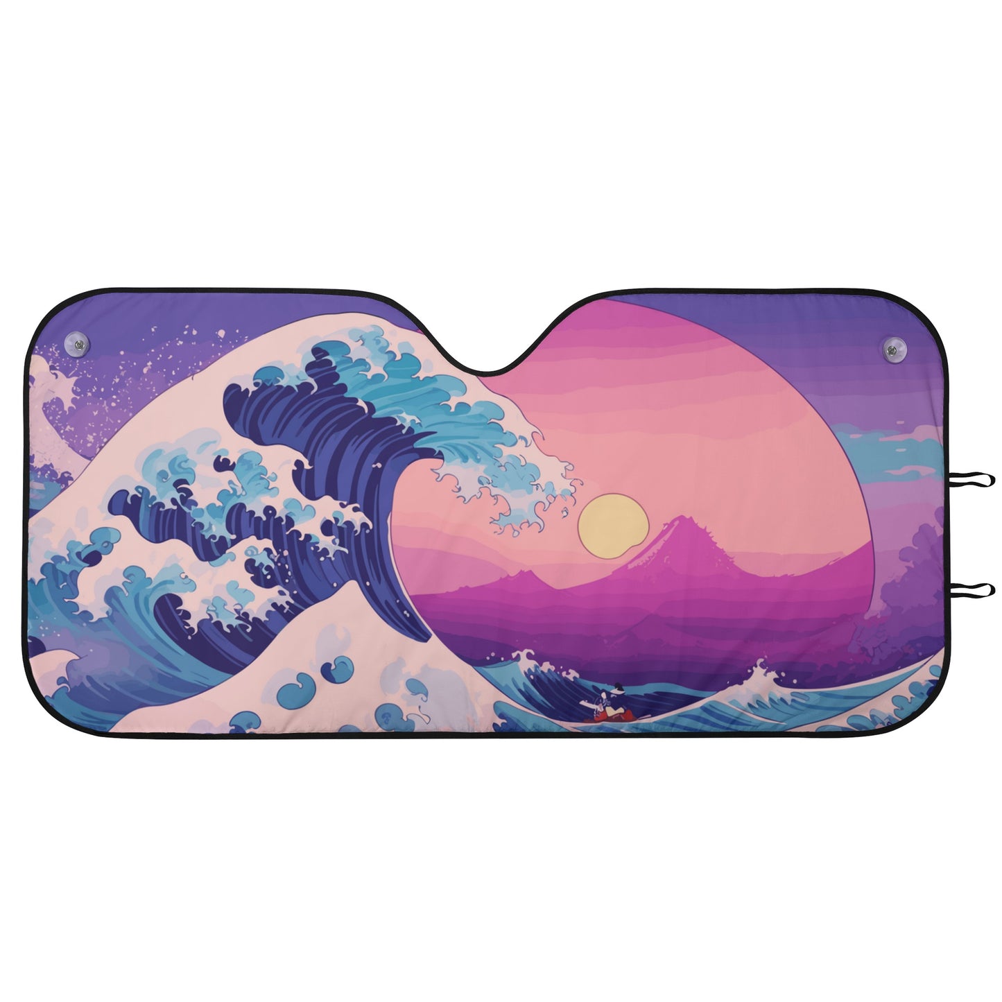 Kanagawa Wave Art Car Sunshade