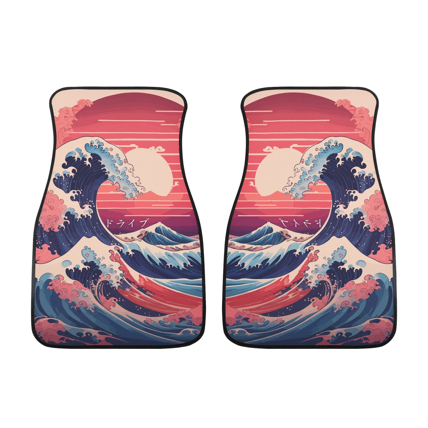 Kanagawa Wave Car Floor Mats - Pastel