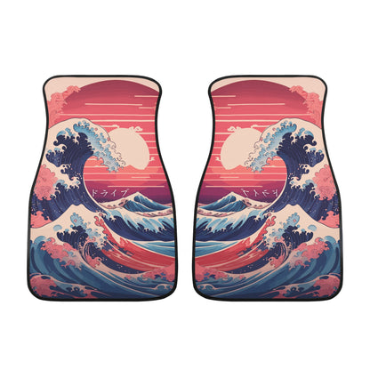 Kanagawa Wave Car Floor Mats - Pastel