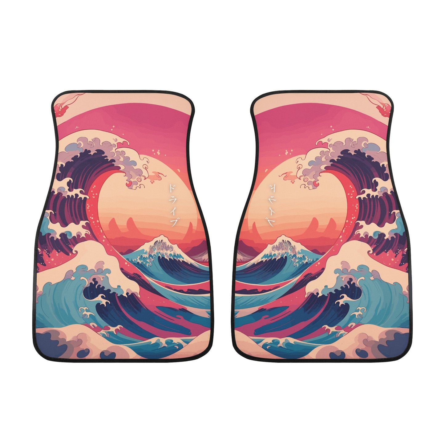 Kanagawa Wave Car Floor Mats - Sunset