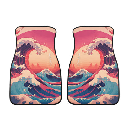 Kanagawa Wave Car Floor Mats - Sunset