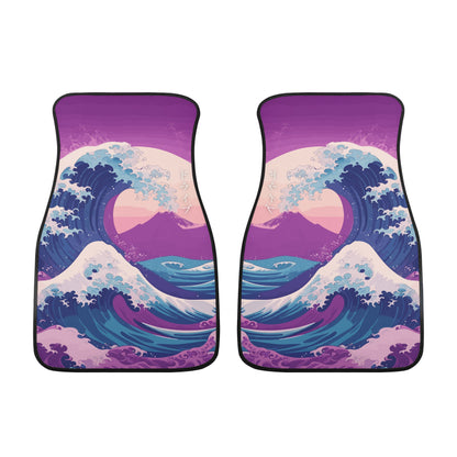 Kanagawa Wave Car Floor Mats - Purple