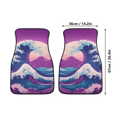 Kanagawa Wave Car Floor Mats - Purple