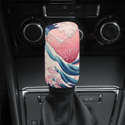 Kanagawa Wave Car Shift Knob Cover - Pink