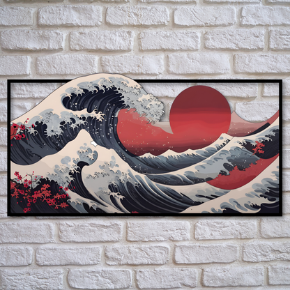 Kanagawa Wave Metal Sign Japanese Wall Art Hanging