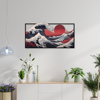 Kanagawa Wave Metal Sign Japanese Wall Art Hanging