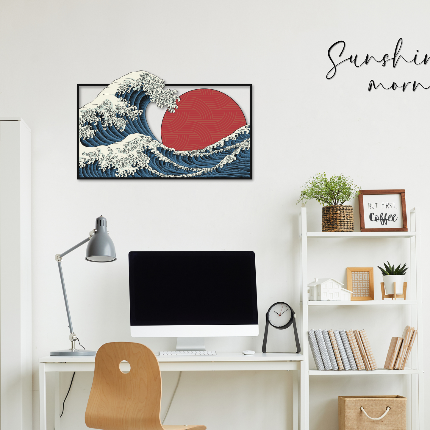 Kanagawa Wave Metal Sign Japanese Wall Art Hanging