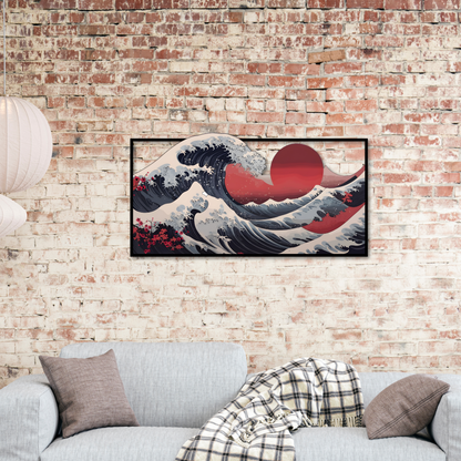 Kanagawa Wave Metal Sign Japanese Wall Art Hanging