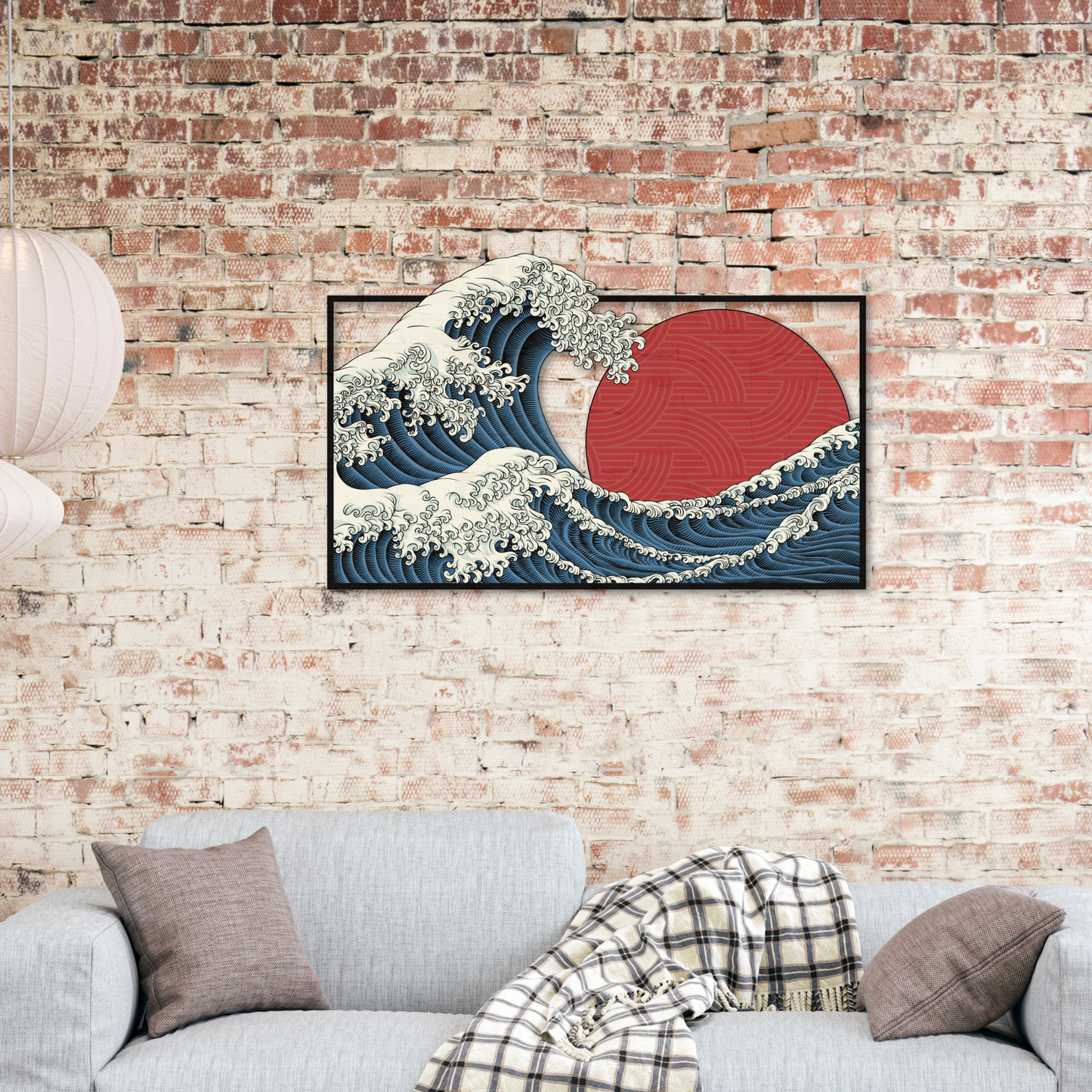 Kanagawa Wave Metal Sign Japanese Wall Art Hanging