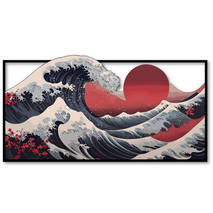 Kanagawa Wave Metal Sign Japanese Wall Art Hanging