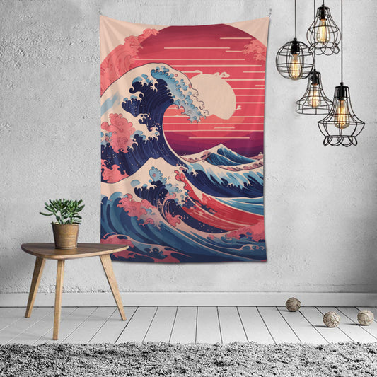 Kanagawa Wave Pastel Tapestry Wall Hanging