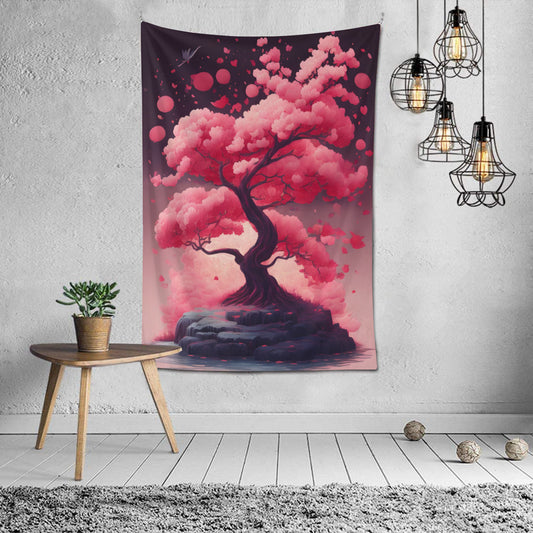 Sakura Tree Japandi Tapestry Wall Hanging