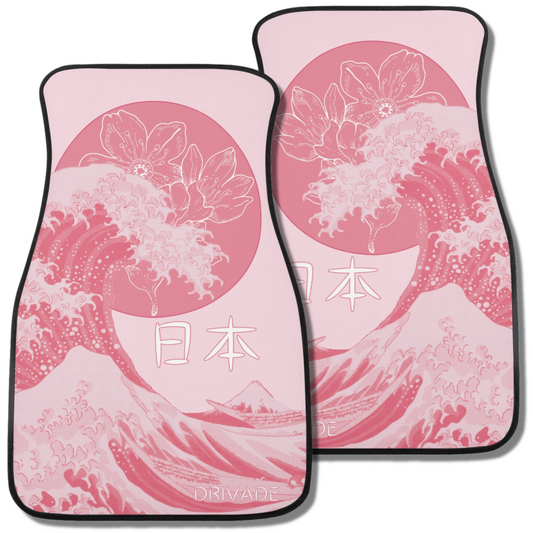 Kanagawa Sakura Car Floor Mats - Pink