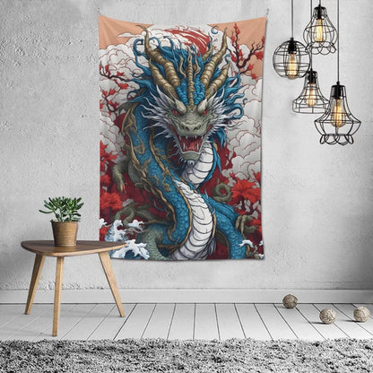 Japanese Dragon Tapestry Wall Hanging