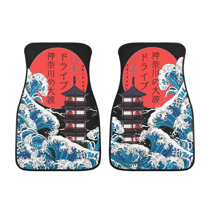 Kanagawa wave Modern Car Floor Mats