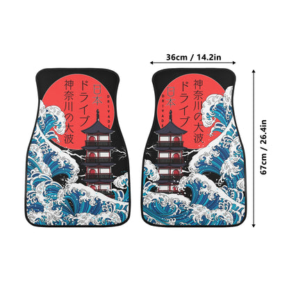 Kanagawa wave Modern Car Floor Mats