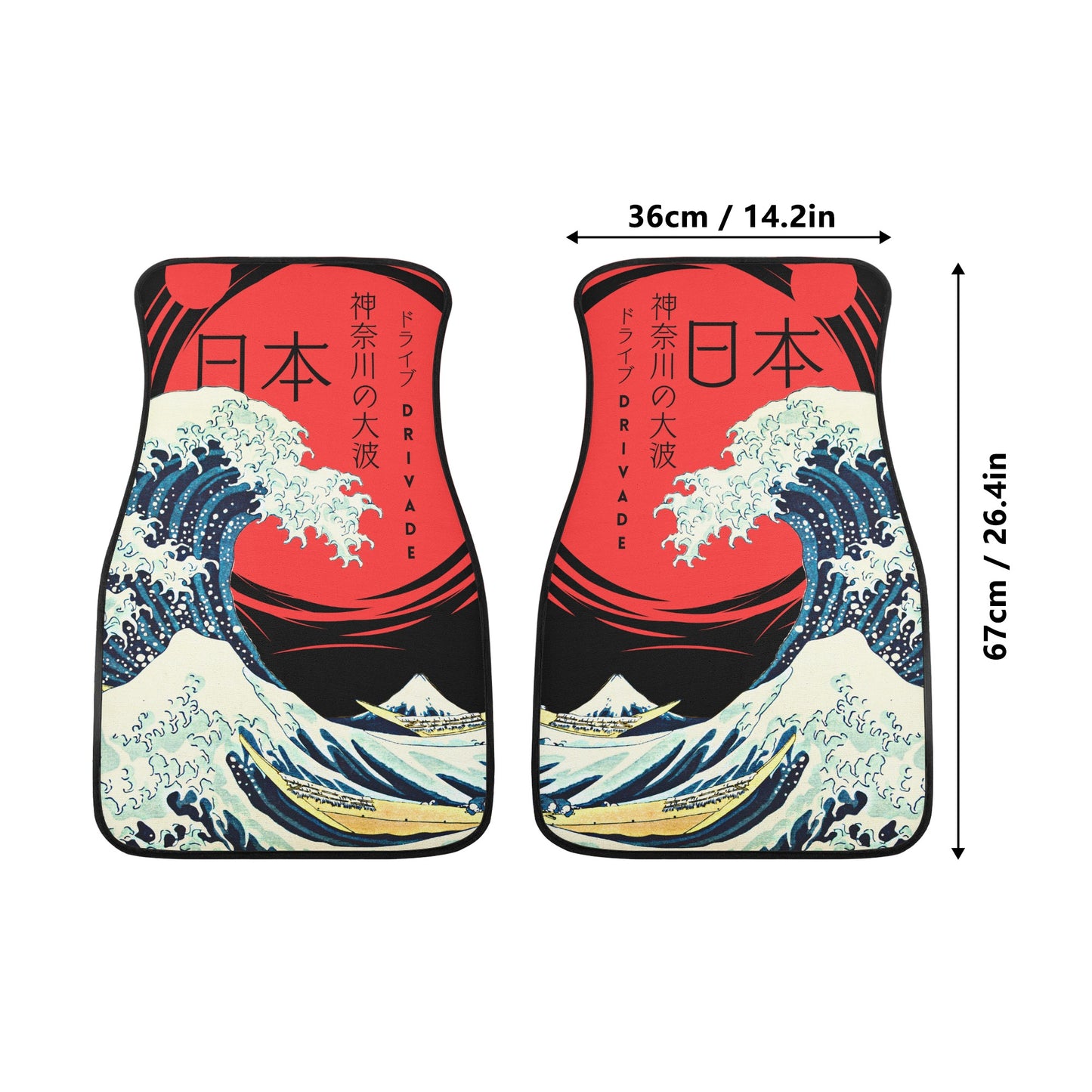 Kanagawa wave Car Floor Mats