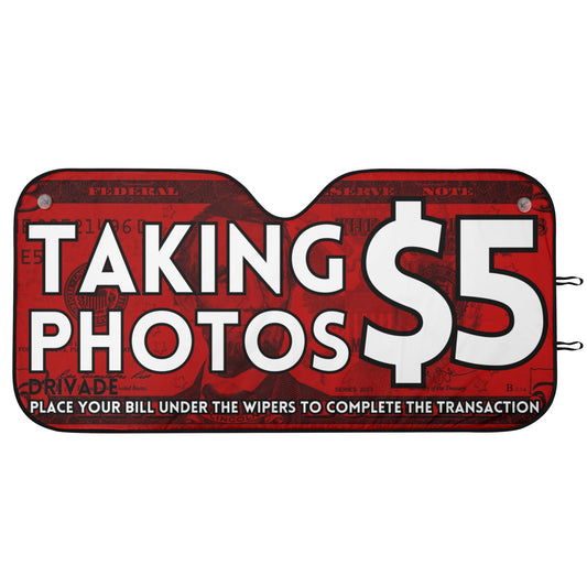 5 Dollars Taking Photos Car Sunshade