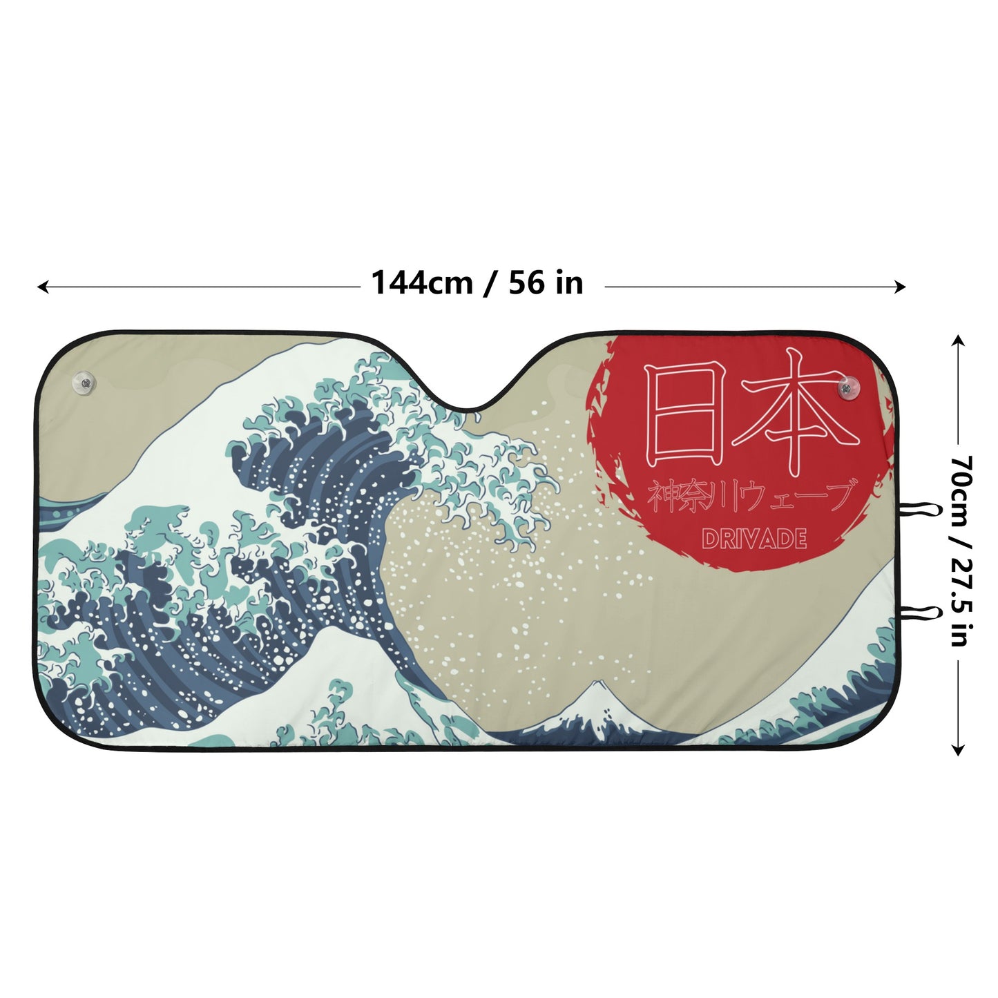 Kanagawa Wave Car Sunshade