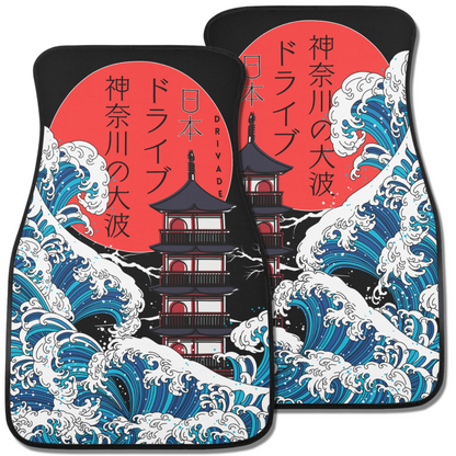 Kanagawa wave Modern Car Floor Mats