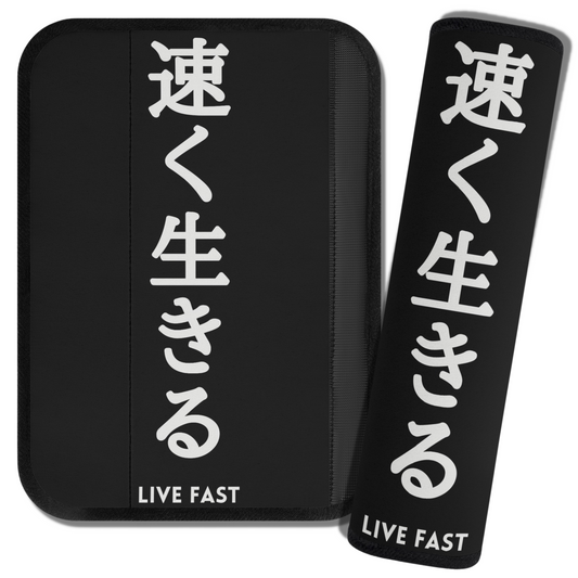 Live Fast Seat Belt Pads - Black