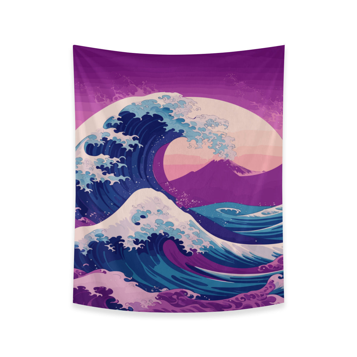 Kanagawa Wave Purple Tapestry Wall Hanging