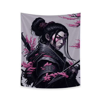 Female Samurai Tapestry Wall Hanging