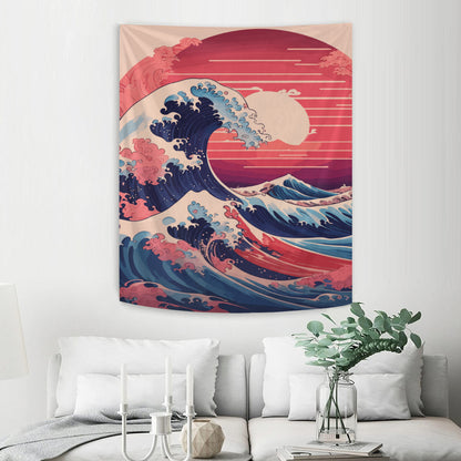 Kanagawa Wave Pastel Tapestry Wall Hanging