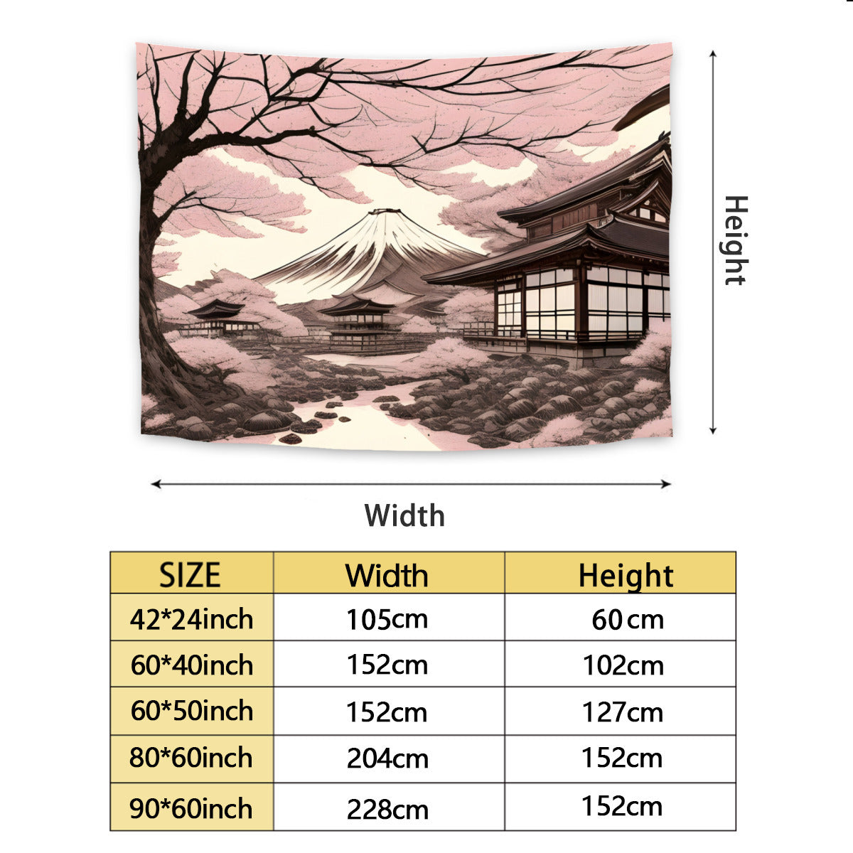 Japanese Mount Fuji Tapestry Wall Hanging