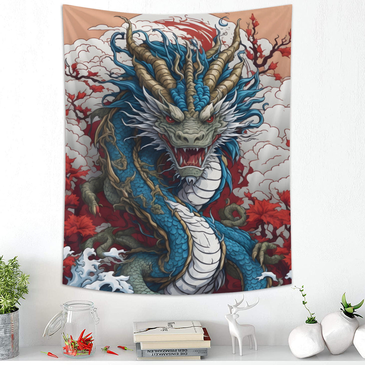 Japanese Dragon Tapestry Wall Hanging