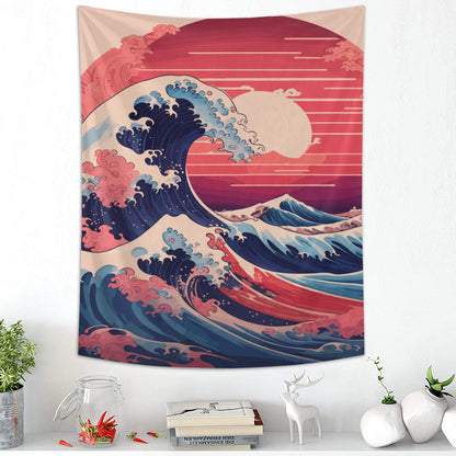 Kanagawa Wave Pastel Tapestry Wall Hanging