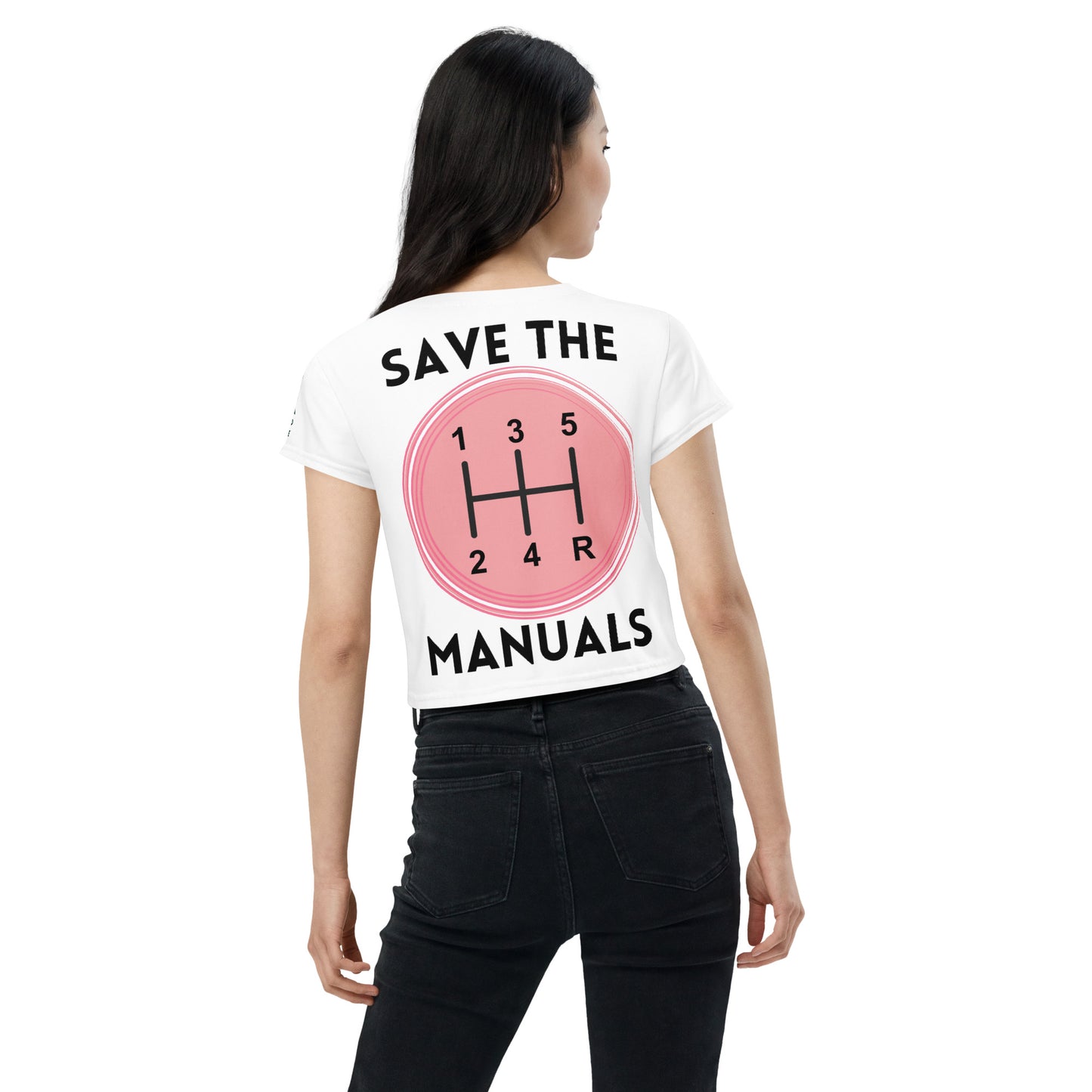 Save the Manuals Crop Tee - Pink