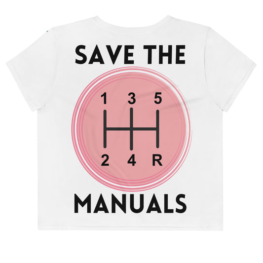 Save the Manuals Crop Tee - Pink