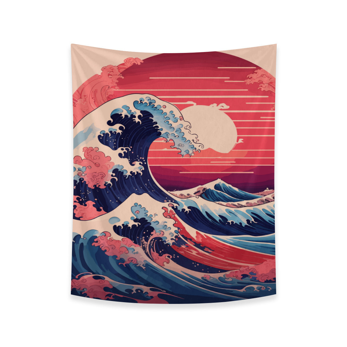 Kanagawa Wave Pastel Tapestry Wall Hanging