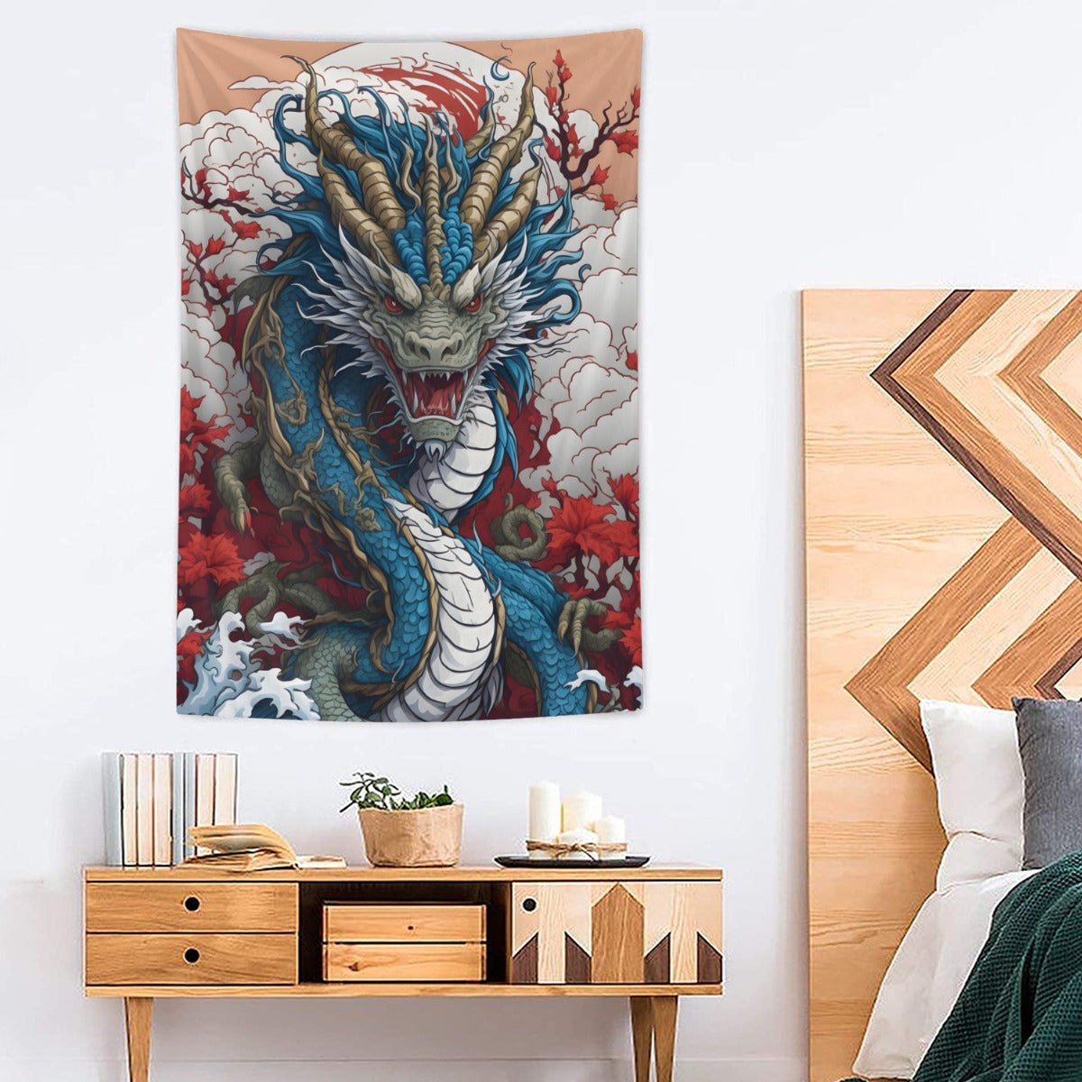 Japanese Dragon Tapestry Wall Hanging